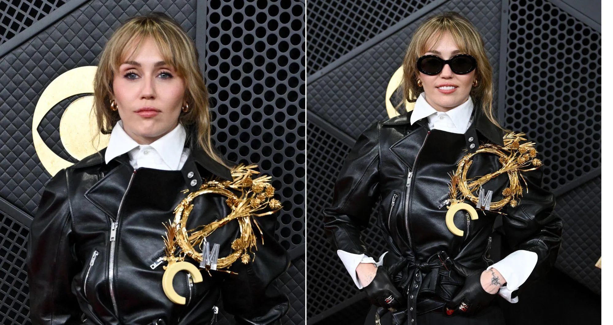 Miley Cyrus Wears Black Celine Suit and Massive Brooch to 2026 Grammys