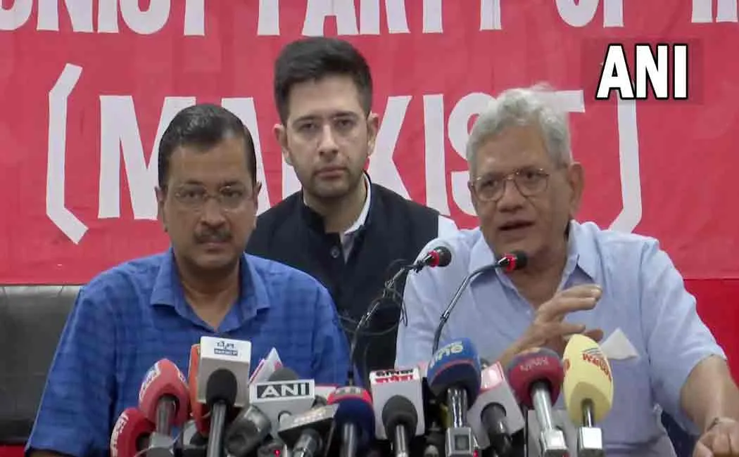 Kejriwal rallying support; Meeting with Sitaram Yechury