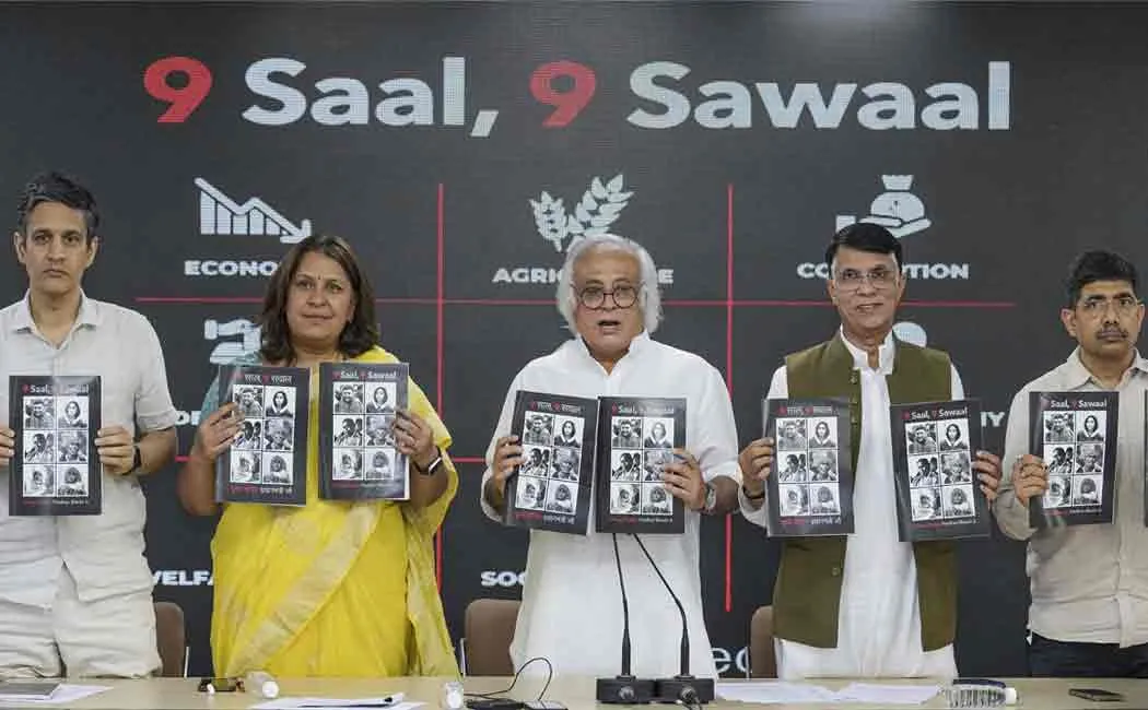 '9 Sall 9 sawaal'; Congress has 9 questions for BJP
