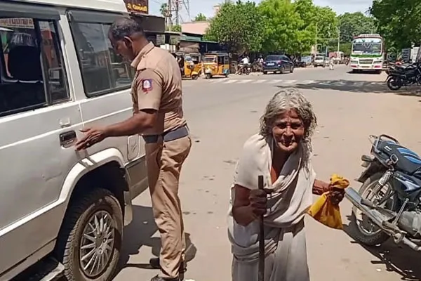 Sathankulam inspector Stephen helped an elderly woman  