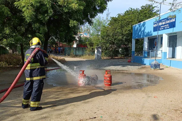 All firefighters battle cylinder leak in school premises