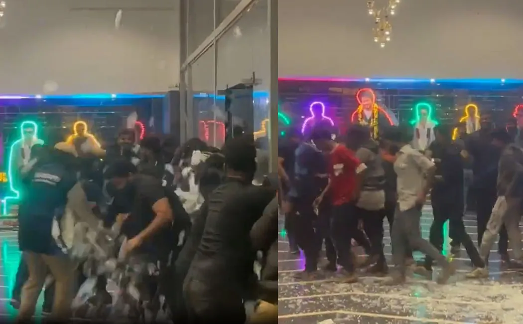 thunivu varisu rohini theatre glass door brokened by ajith vijay fans 
