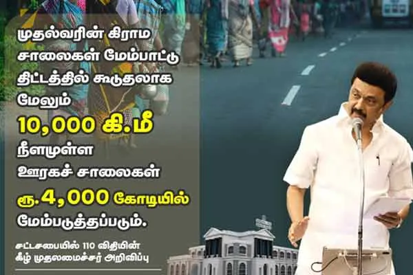 Rural roads will be improved  CM MK Stalin 