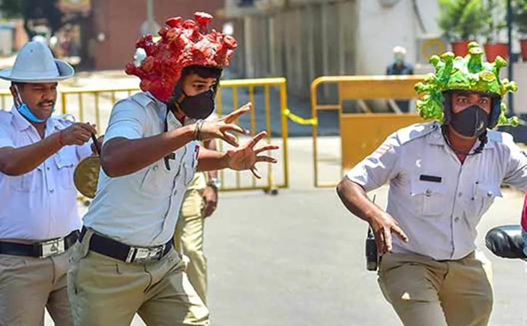 karnataka police - corona virus awareness