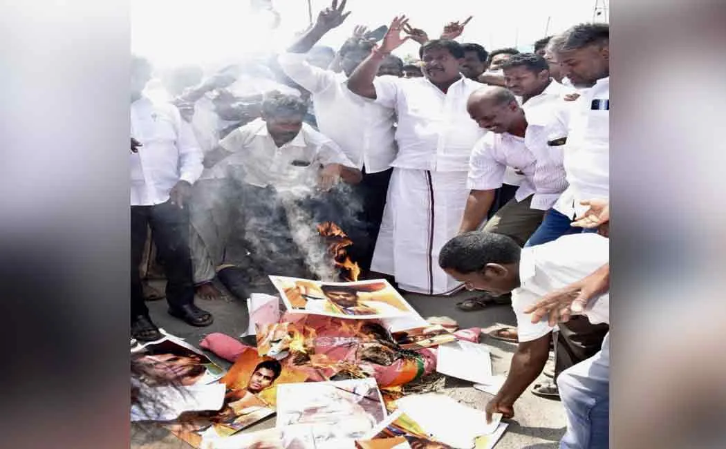 Effigy burning of Annamalai; The excitement continues