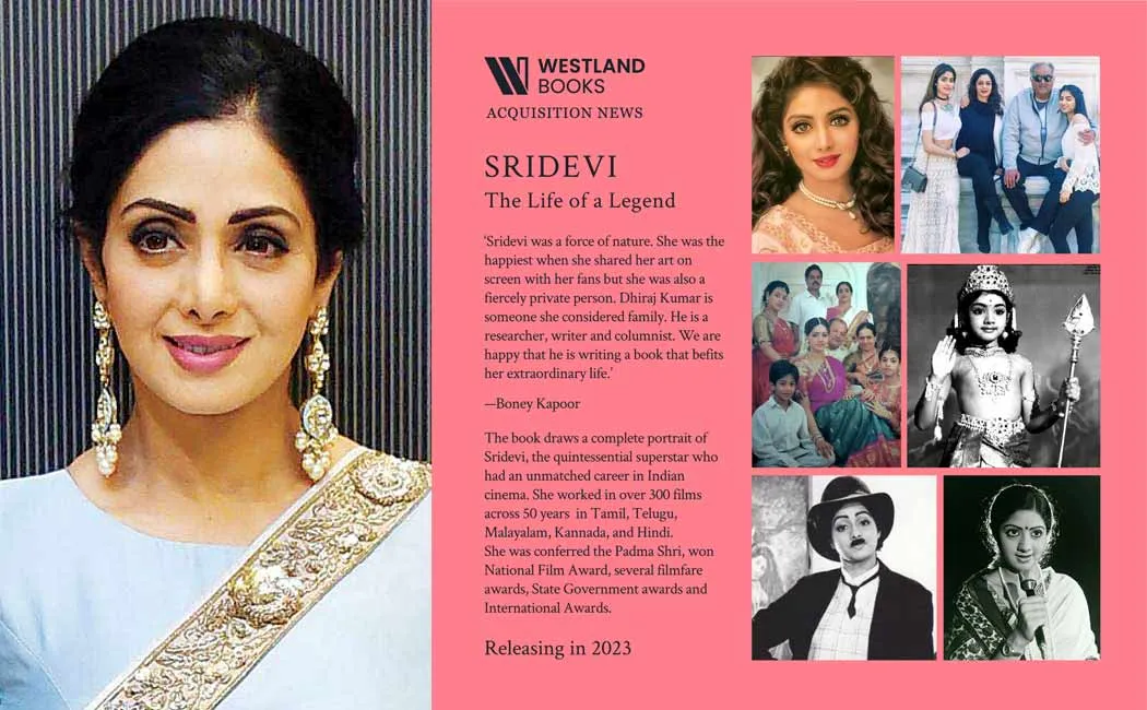 actress sridevi  biography to be published as book 
