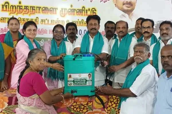 Farm implements for farmers at kalaignar centenary function
