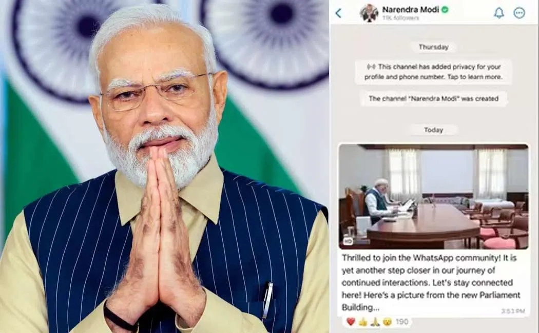 Prime Minister Modi joins WhatsApp channels