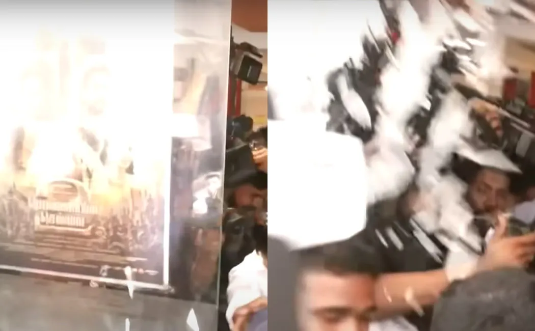 ponniyin selvan 2 theatre glass accident while karthi visiting 