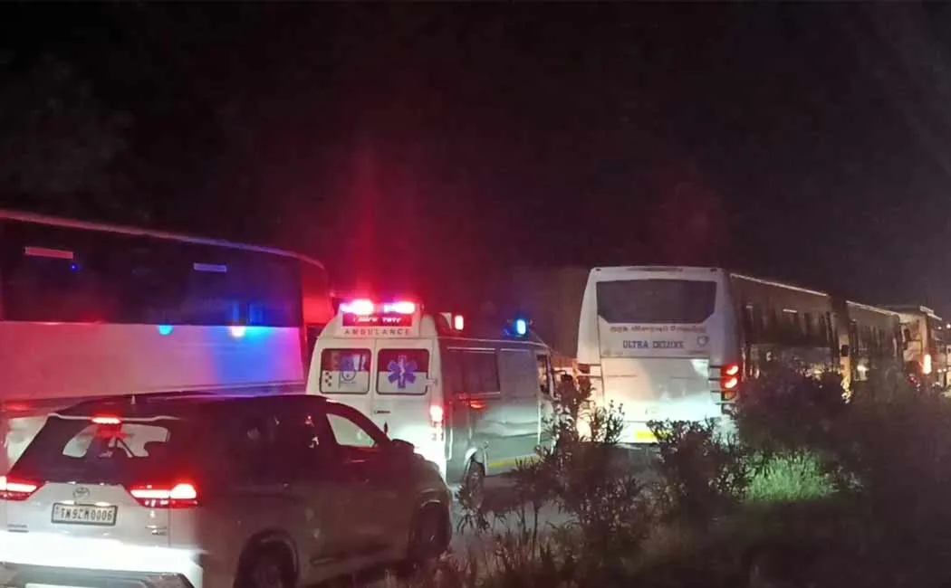 Three buses crash into each other