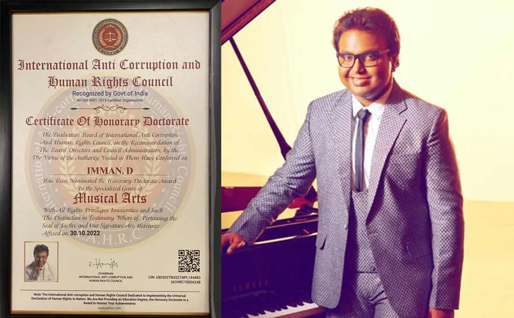 d.imman received  Honorary Doctorate from the International Anti Corruption and Human Rights Council