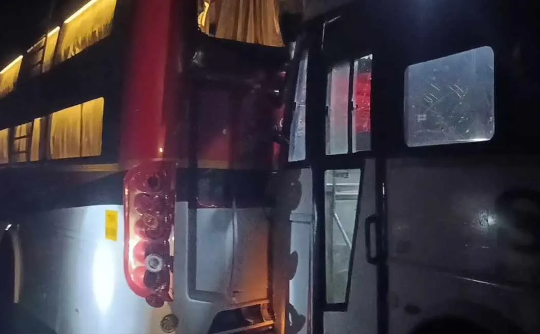 Three buses crash into each other