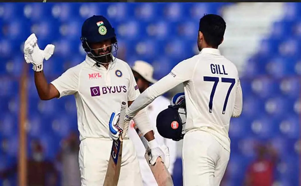 Pujara Submankil's massive century; Indian team that accumulated runs