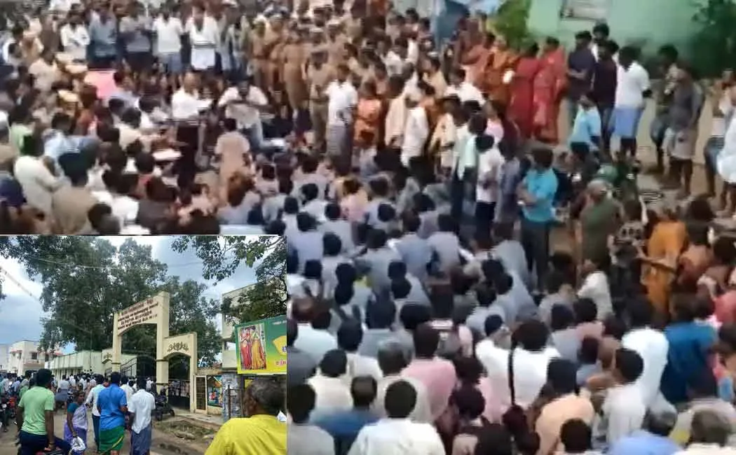 “Punishment for the teacher?”- Students protesting in support of the sacked teacher