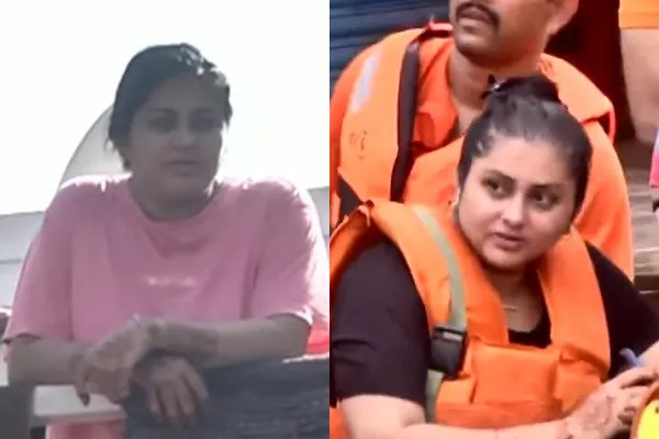 Namitha Rescued from cyclonemichaung 