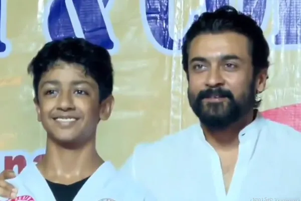 suriya son dev got black belt in karate