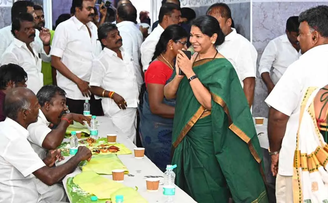 Kanimozhi fed the DMK who worked for victory