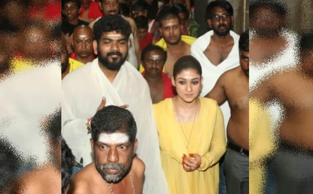 actress-nayanthara-and-director-vignesh-shivan-visit-Temple 