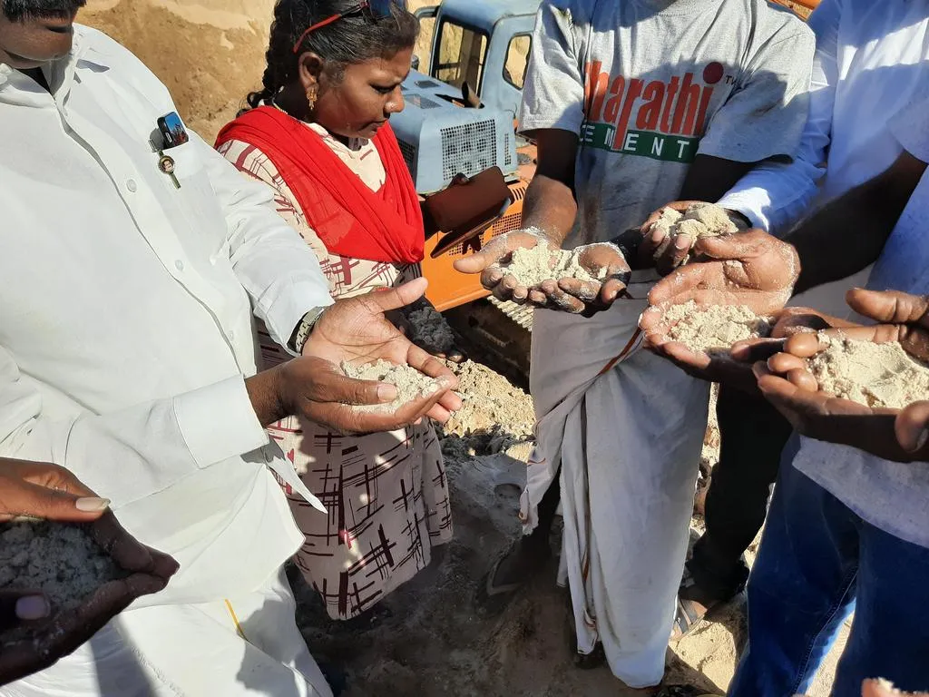 people protest against sand   