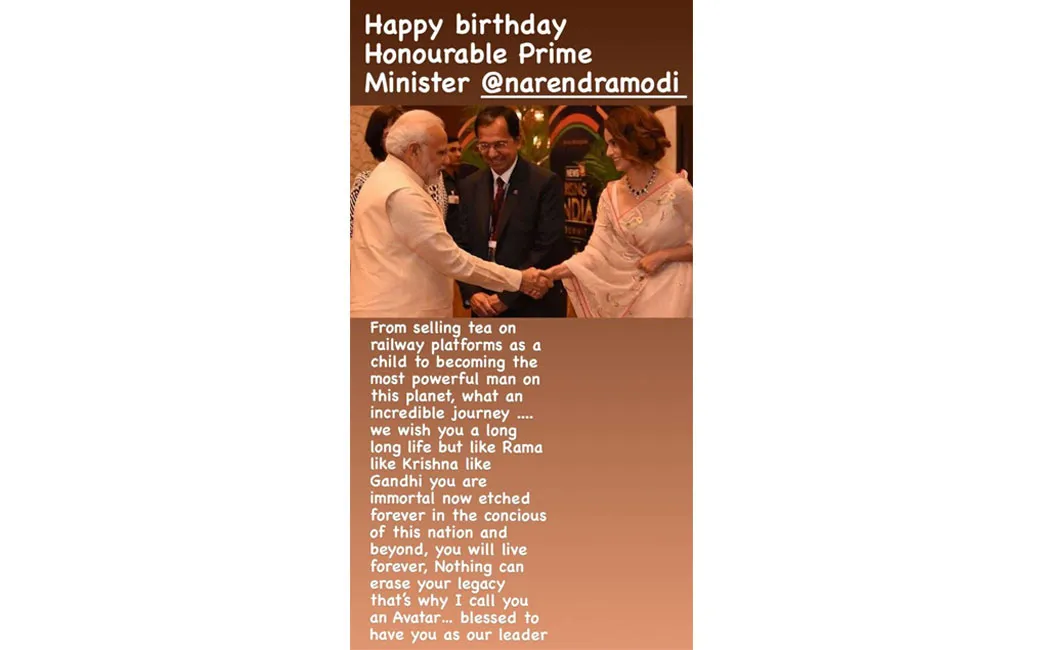 Kangana Ranaut, wishes pm modi 