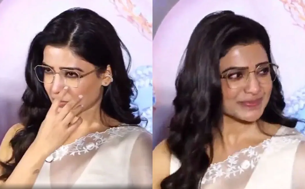 samantha crying at Shaakuntalam trailer launch 