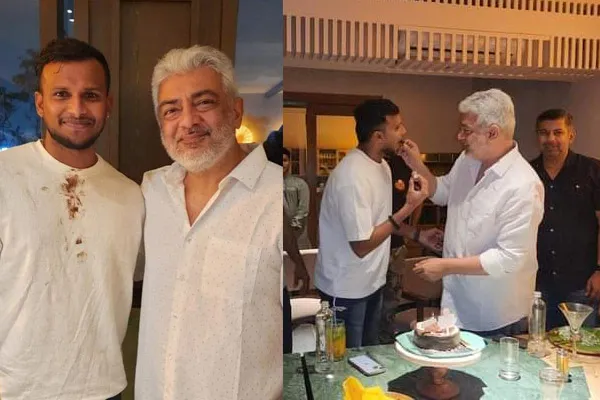 ajith kumar in cricketer natarajan birthday party 