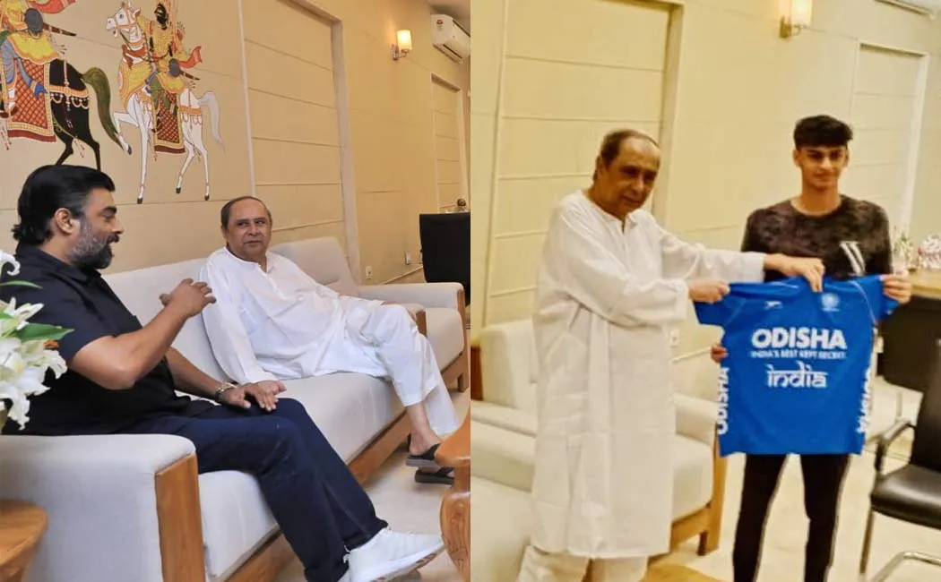 Madhavan's son  won the gold - congratulated by the odisha Chief Minister with a t-shirt