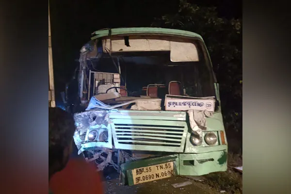 government bus hijacked from the workshop met with an accident