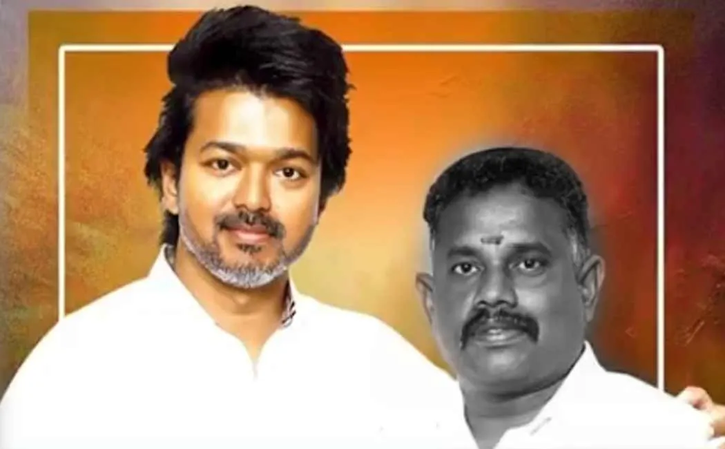 vijay Condolences on tvk State Secretary  saravanan