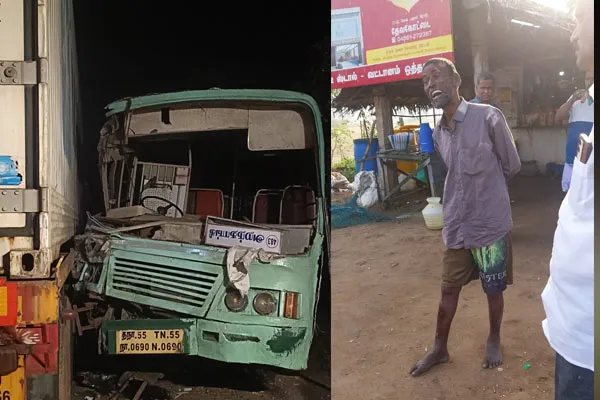 government bus hijacked from the workshop met with an accident