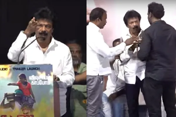 heat conversation between jaguar thangam and journalist in guts movie audio launch
