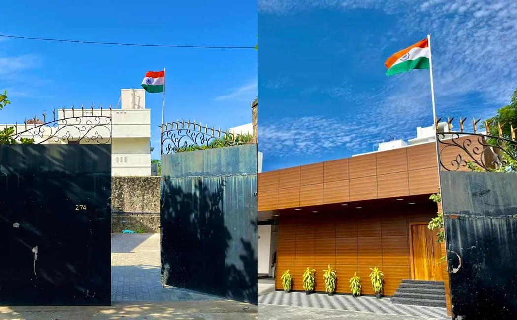 national flag raised in vijay makkal iyakkam office