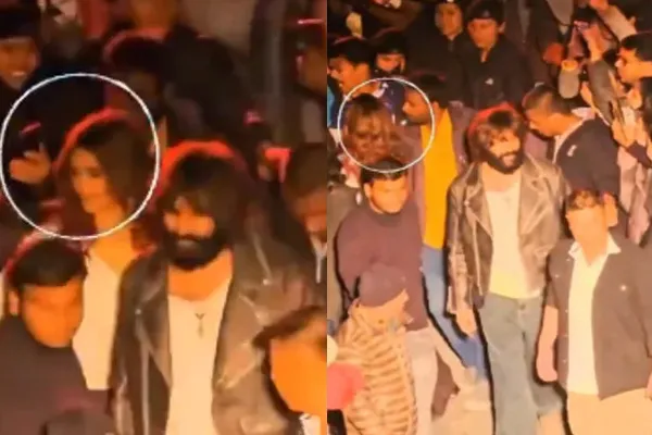 fan pulled over a sree leela in crowd