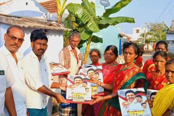 Minister I. Periyasamy distributes daily calendar to  people  constituency