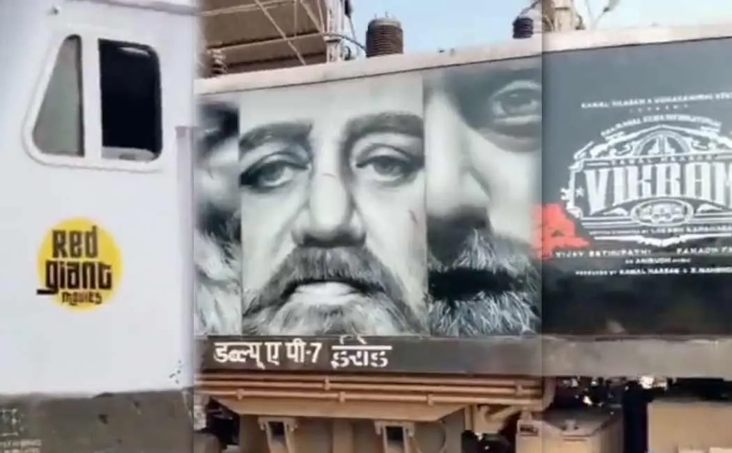 kamalhaasan vikram movie  advertisement indian railways