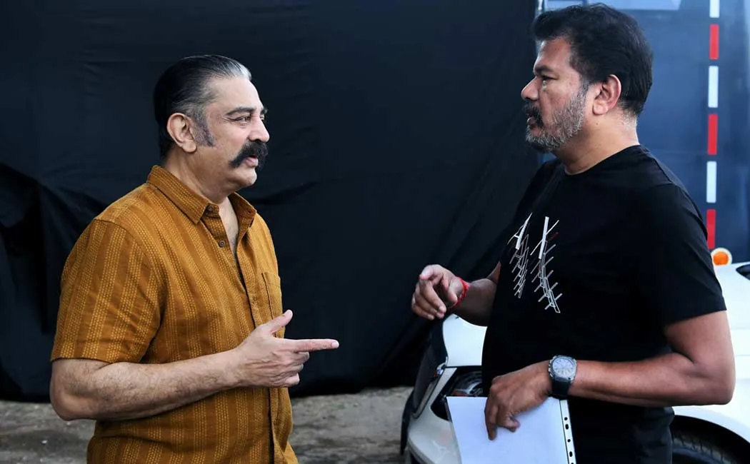 Kamal on the sets of Indian 2 