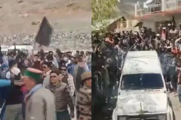 Kangana Ranaut convoy incident people Shown Black Flags In Himachal 