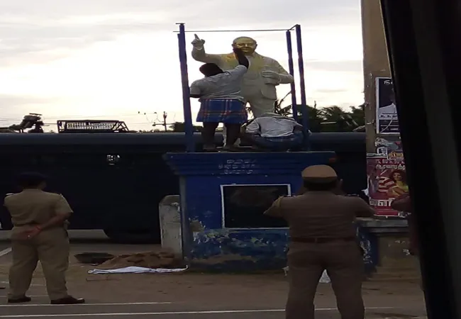  nagai vedharanyam New statue of Ambedkar in twelve hours