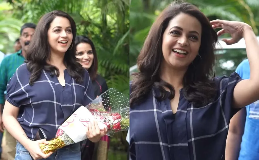 Bhavana at the shooting spot after a long break - photos goes viral
