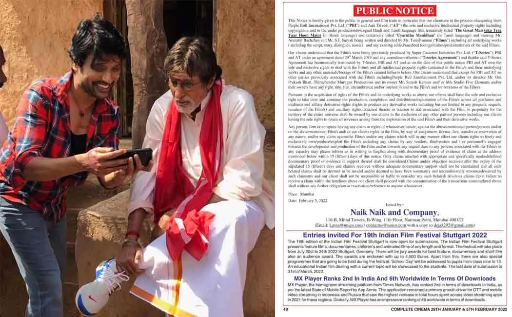 sj suryah and Amitabh Bachchan starring Uyarntha Manidhan shooting be start soon