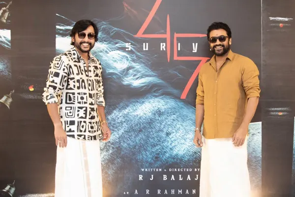 rj balaji suriya 45th movie shoot starts with pooja