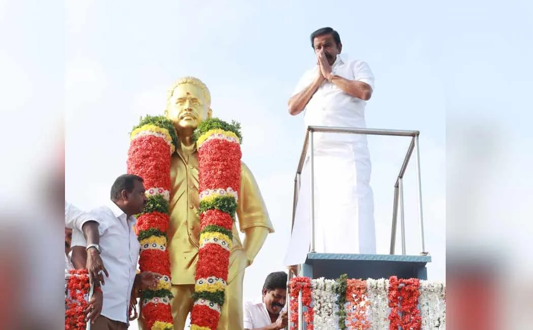 kn nehru and Anbil Mahesh Tribute kn ramajeyam 10th Memorial Day