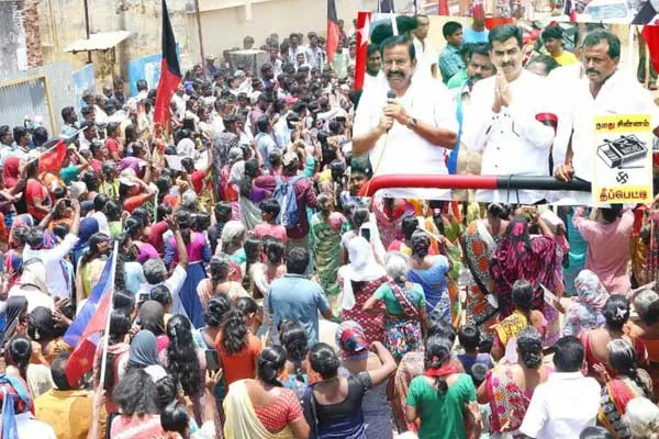 Minister KN Nehru campaigned in favor of Durai Vaiko