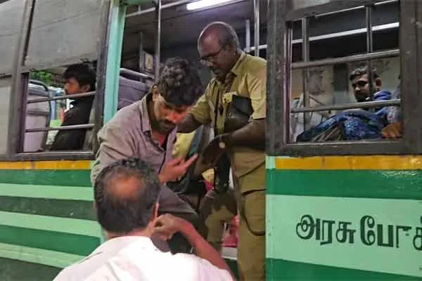 liquor addict commits atrocities against government bus conductor 