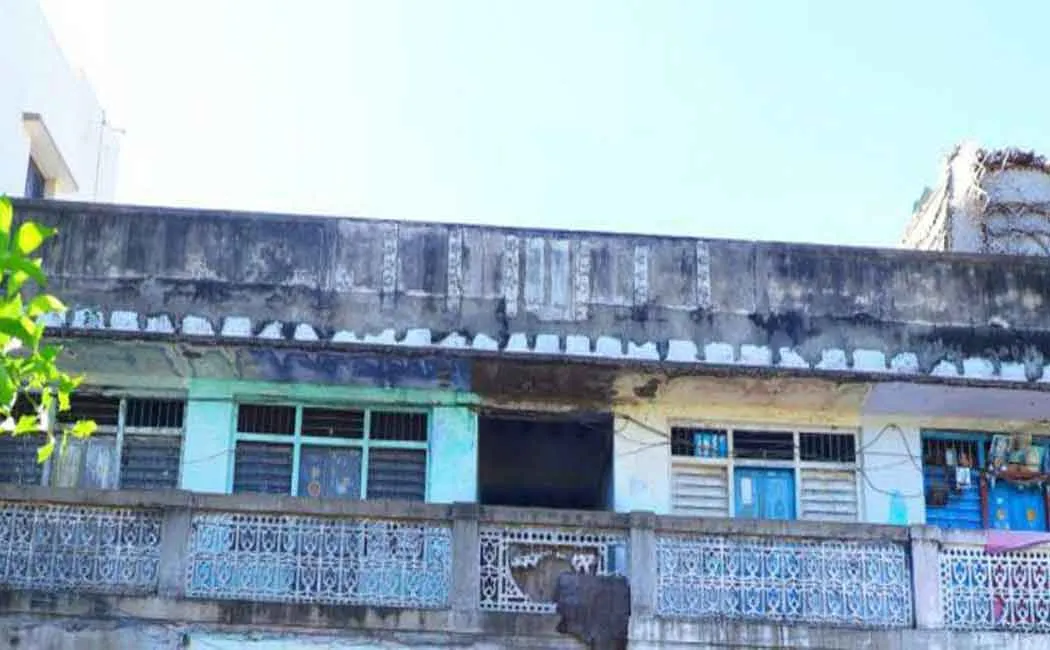 One person was injured when the balcony of a 50-year-old building collapsed