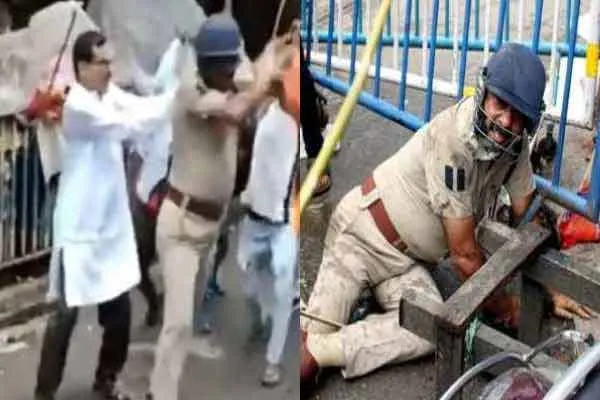 BJP people attacked the police in the rally; The excitement in West Bengal