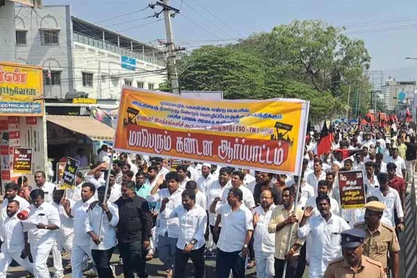 struggle by DMK student wing against Hindi imposition 
