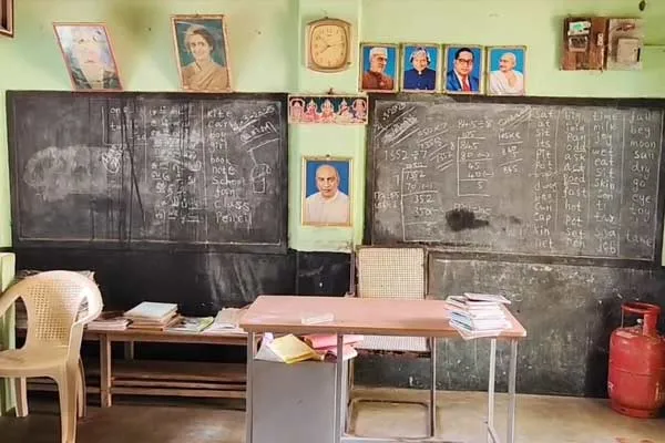 Headmistress drinking liquor and making a fuss in a government school