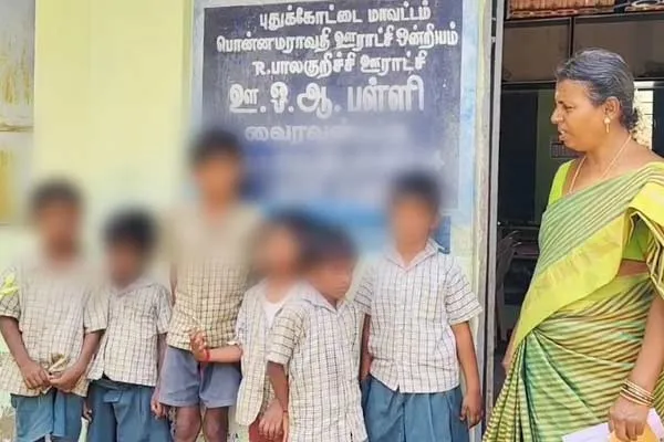 Headmistress drinking liquor and making a fuss in a government school