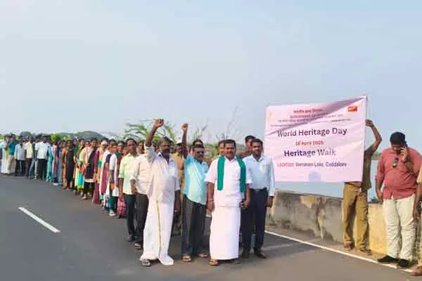 Postal Dept walks  preserve heritage landmarks on Veeranam Lakeside Road